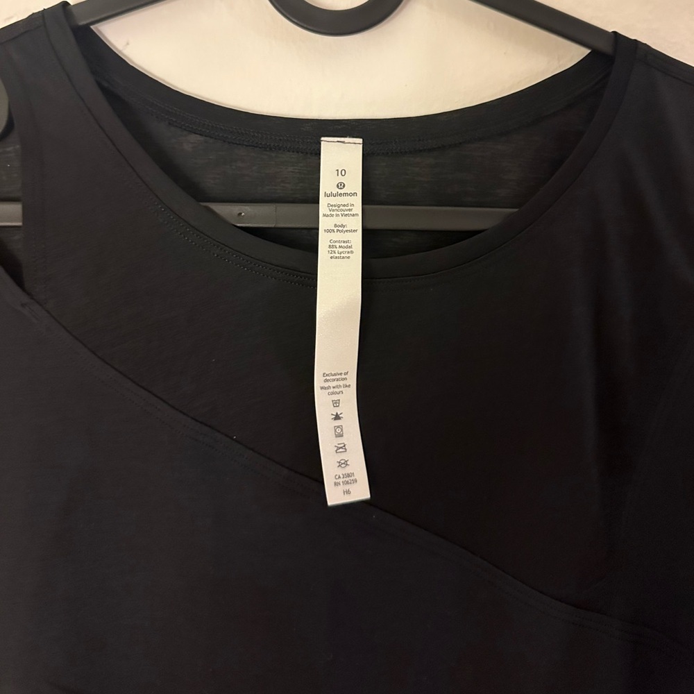 Lululemon No Inhibitions Tee Black Size 10 - Picture 4 of 5